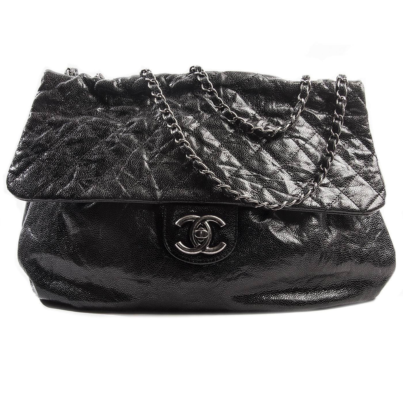 Large Leather Flap Handbag