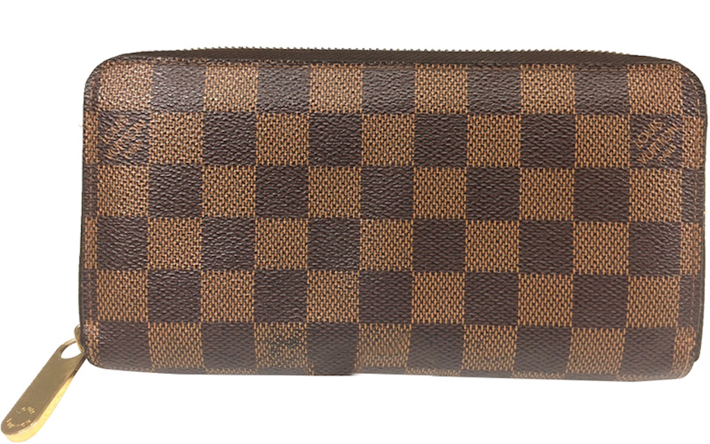 Brown Check Zippy Wallet
