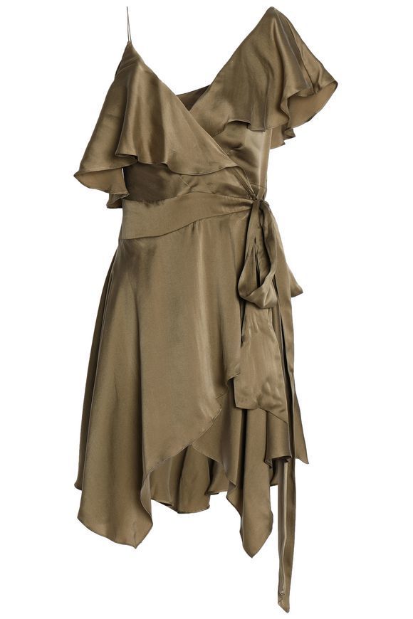 Asymmetrical Green Wrap Dress Size 6