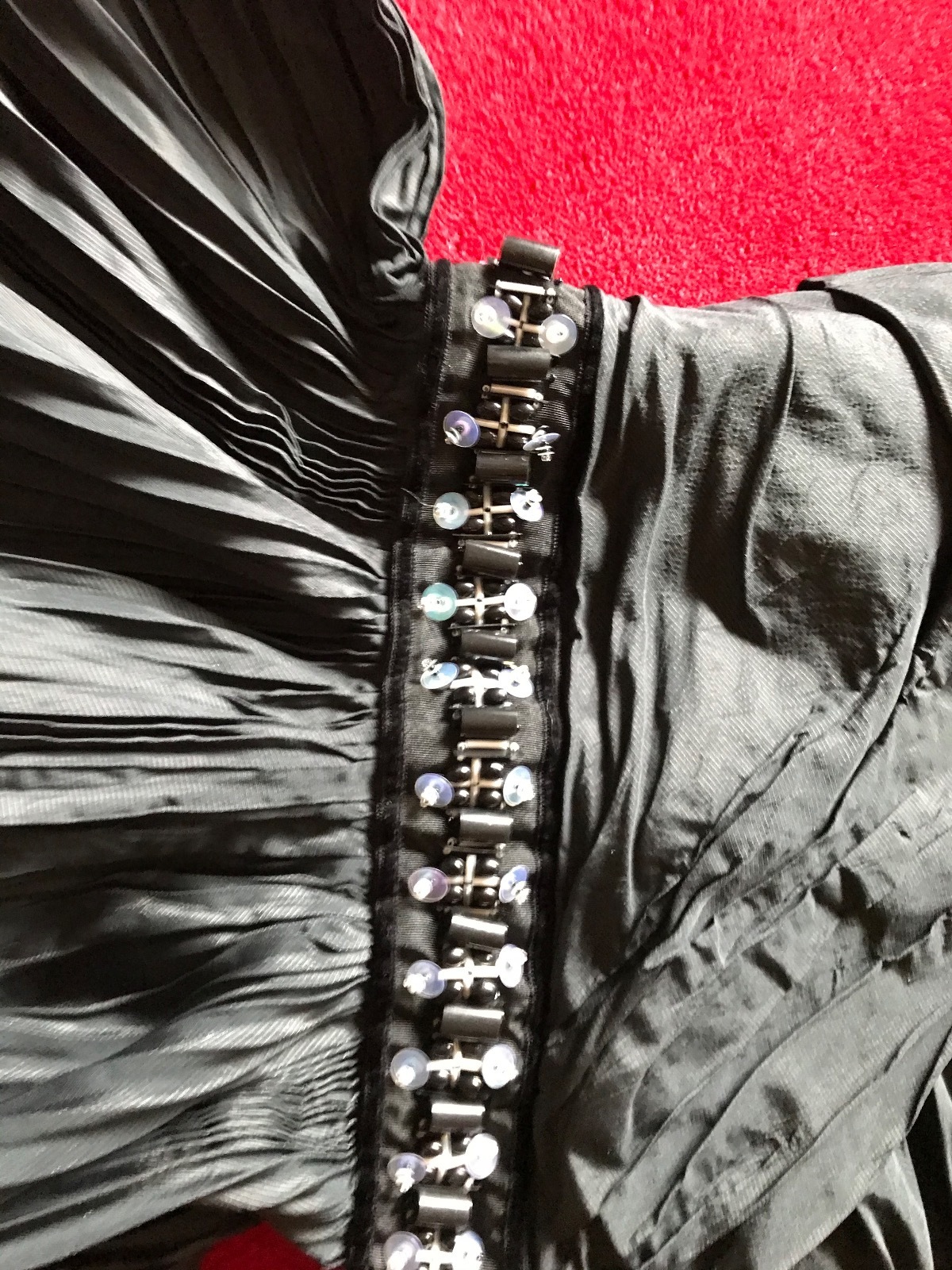 Black Pleat Sleeveless Evening Dress Size 6