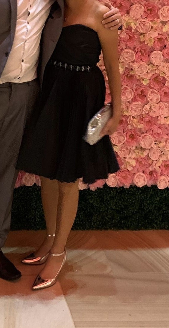 Black Pleat Sleeveless Evening Dress Size 6