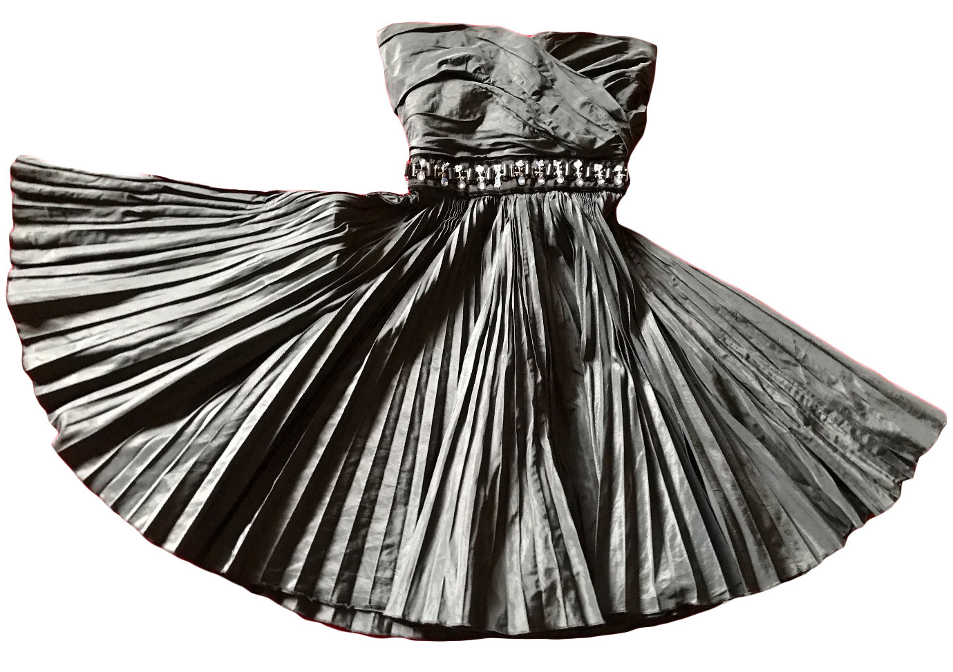 Black Pleat Sleeveless Evening Dress Size 6