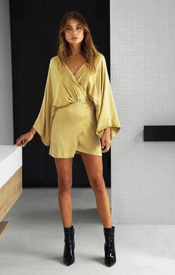 all things golden kimono dress Kimono Golden Mini Dress
