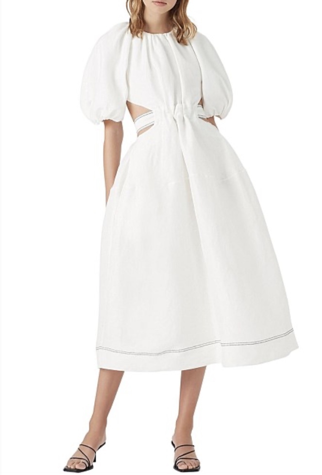 knee length dresses for ladies Mimosa Cut Out Midi Dress in Hanami by Aje