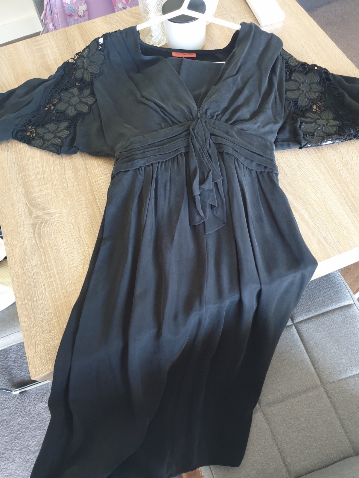 Black Dress With Lace Sleeves Size 8