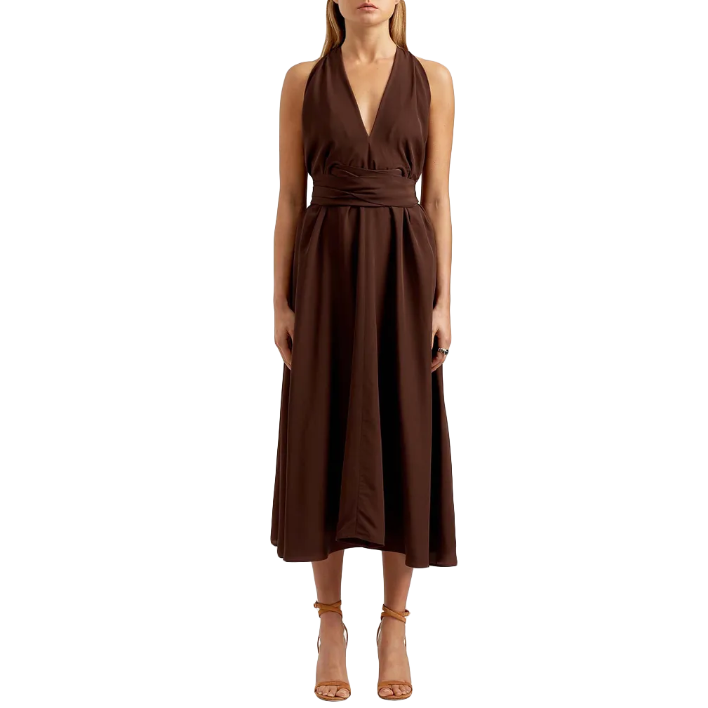 scanlan theodore brown dress Scanlan Theodore Tile Print Cotton Dress Caramel