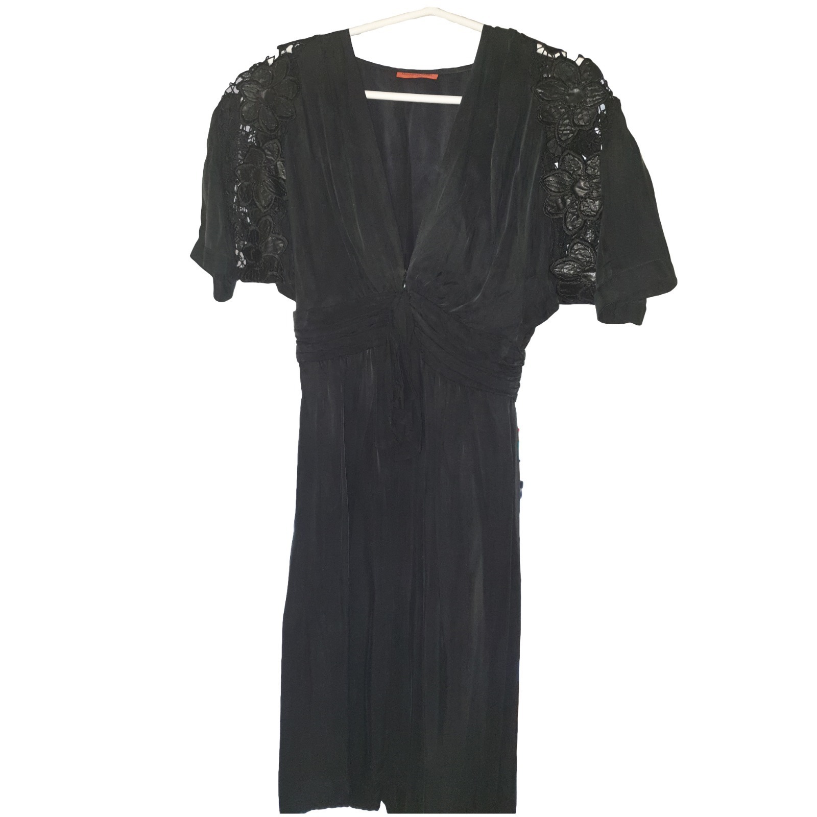 Black Dress With Lace Sleeves Size 8