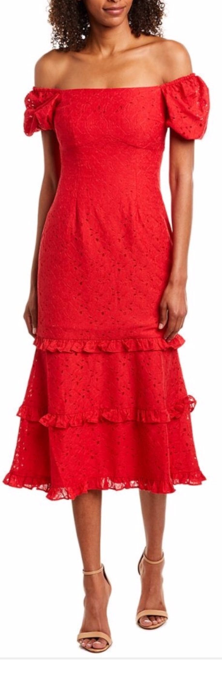 Red Midi Dress Size 8-10