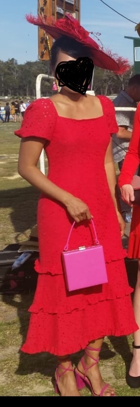 Red Midi Dress Size 8-10