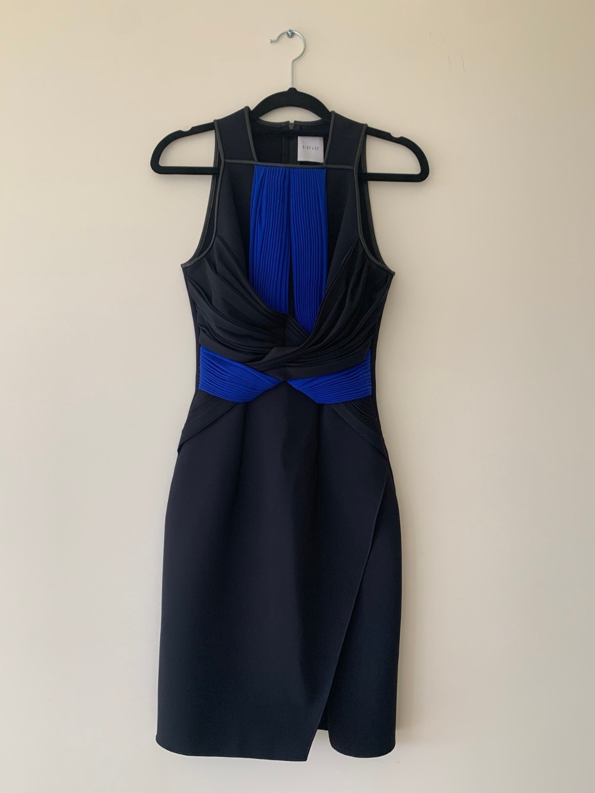dion lee blue reflective dress Dion Lee Bias Weave Cowl Dress Silk Satin Ultra Blue (For Hire)  EKOLUV