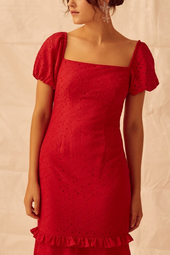 Red Midi Dress Size 8-10