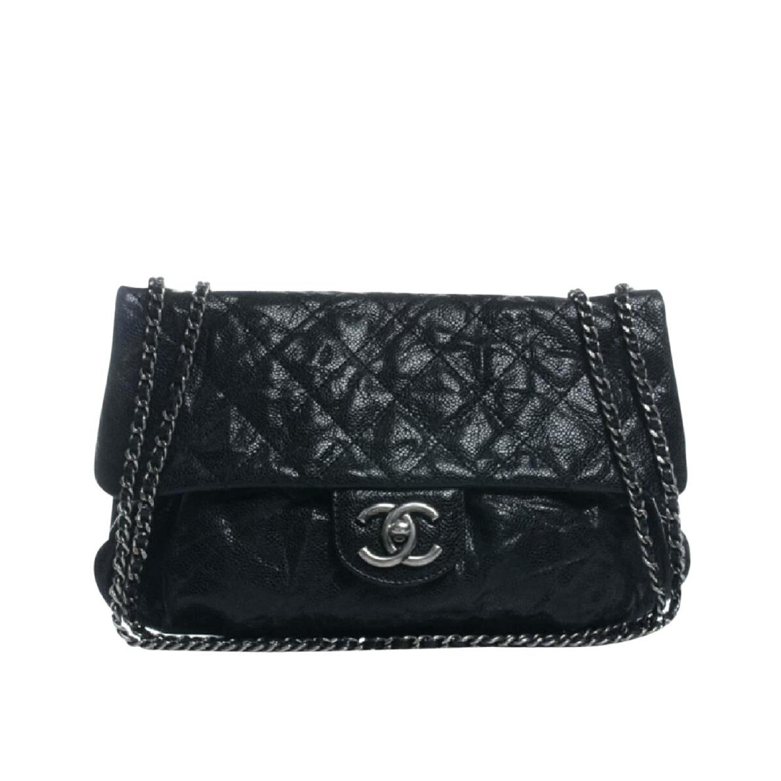 Large Leather Flap Handbag