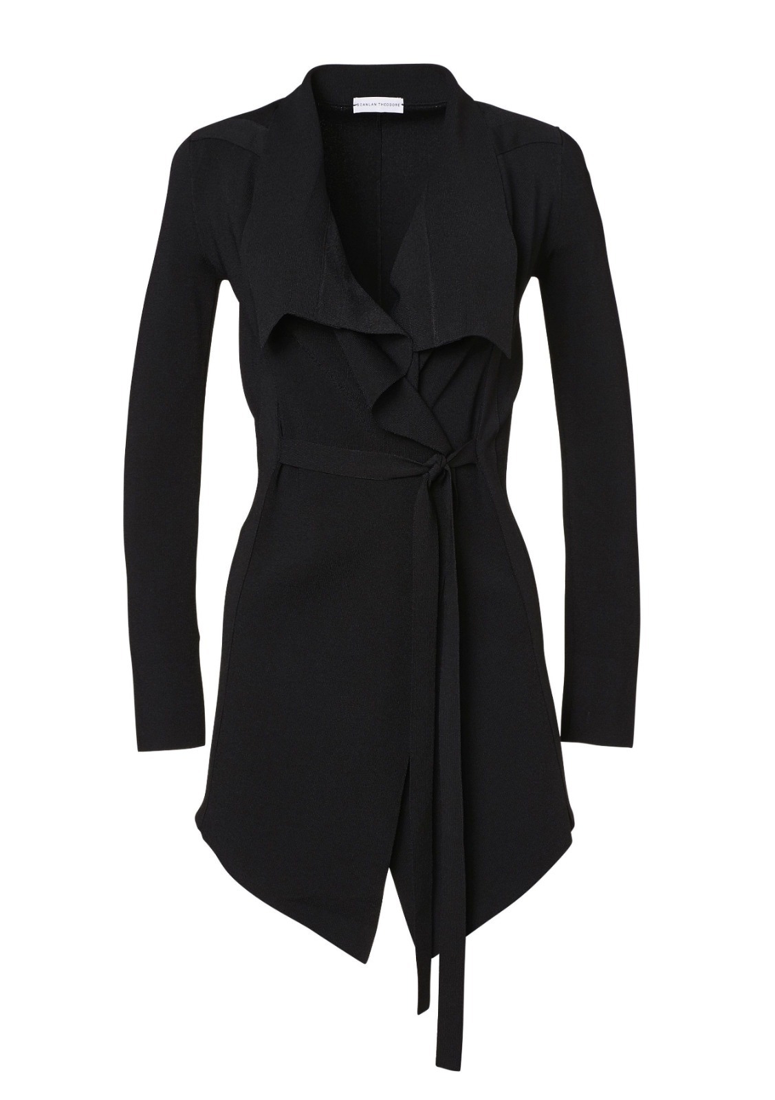 Scanlan Theodore Crepe Knit Drape Front Jacket Size AirRobe