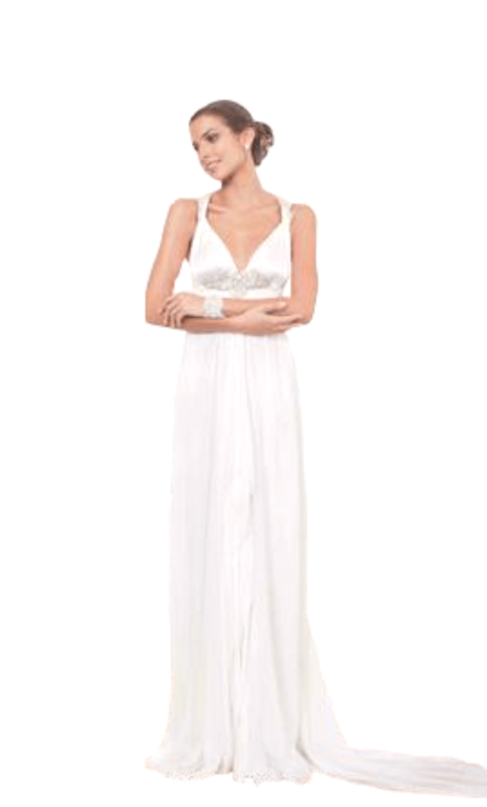 Ivory Silk Sheath Gown 