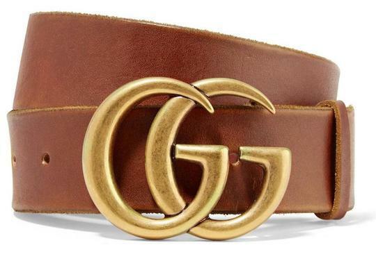 Gucci Brown New Thick 90 Cm Leather Gg Gold Logo Belt AirRobe
