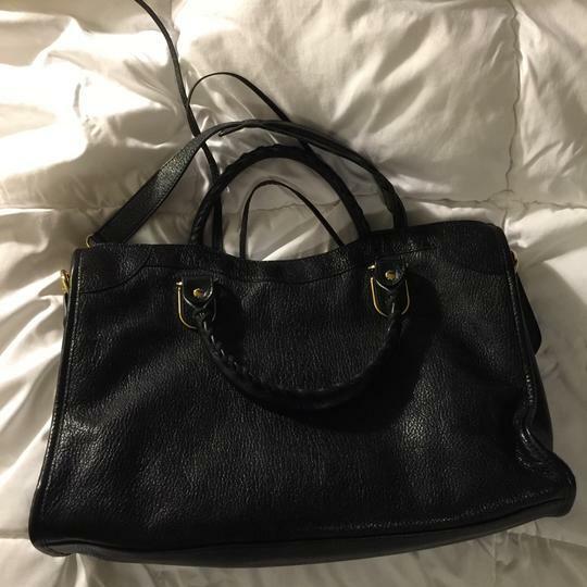Balenciaga BALENCIAGA Metallic Edge City Tote Black Leather