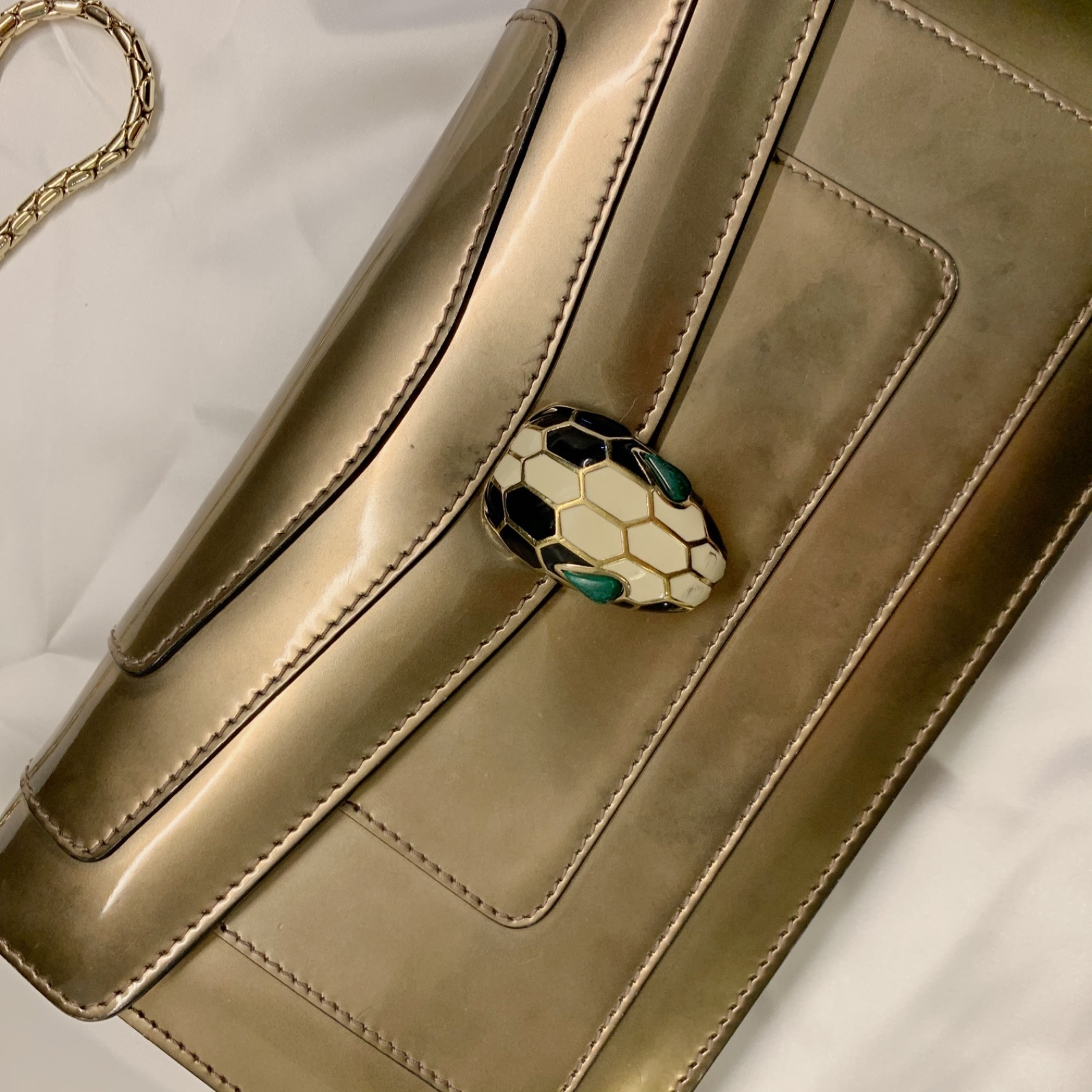 Serpenti Forever Gold Clutch Bag