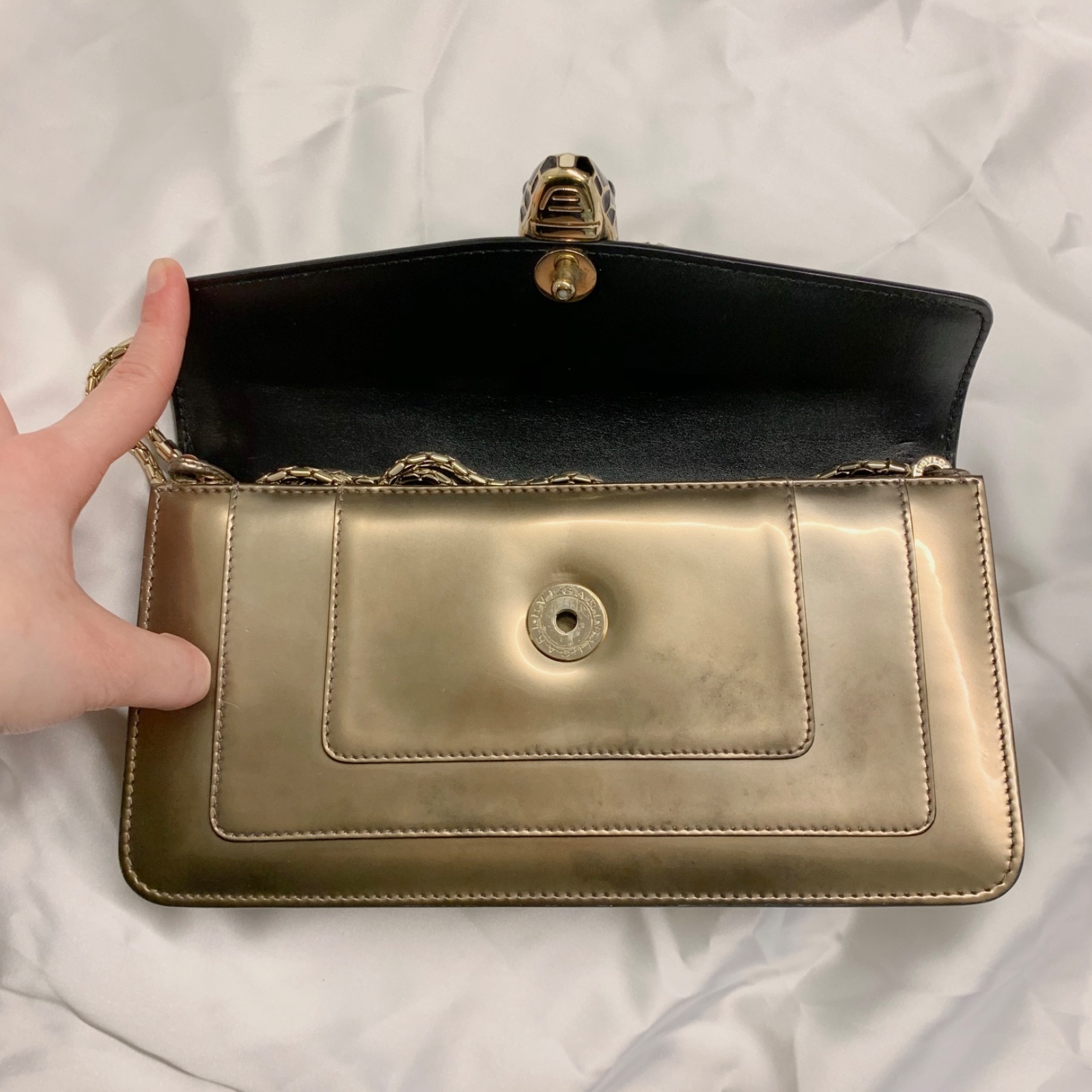 Serpenti Forever Gold Clutch Bag