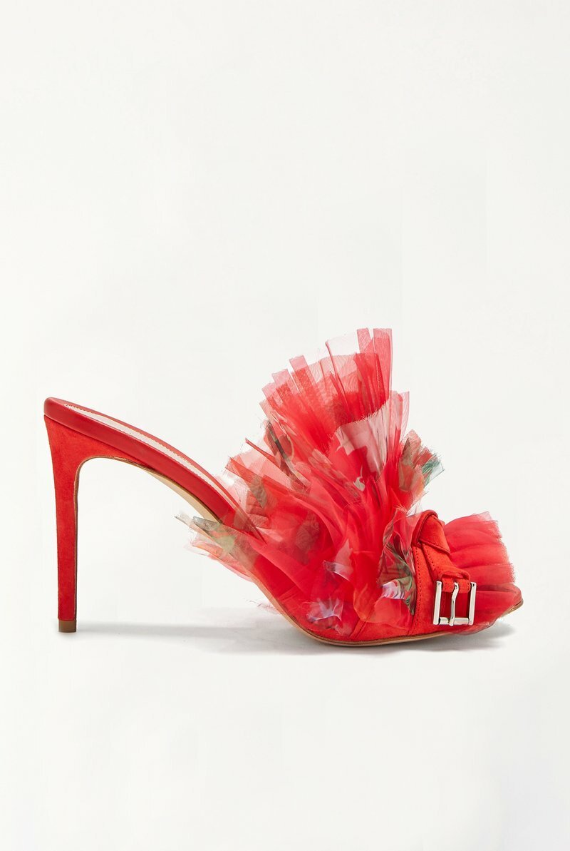 Pleated Organza Mules BNWT  Size 8.5-9