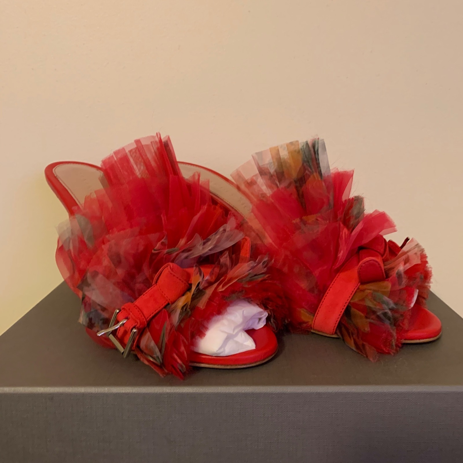 Pleated Organza Mules BNWT  Size 8.5-9