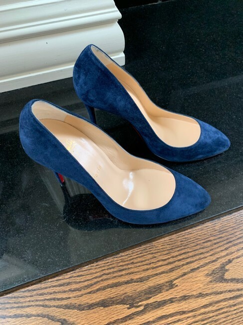 Christian Louboutin LOUBOUTIN Blue Eloise Navy Marine Suede Pumps EU 38