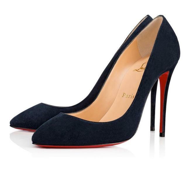 Christian Louboutin ネイビー スエードハイヒール 38㎝ Christian Louboutin ネイビー スエードハイヒール 38㎝