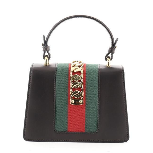 Sylvie Top Handle Mini Black Leather Shoulder Bag AirRobe