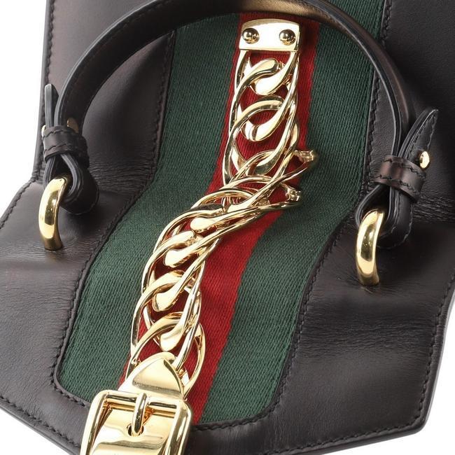 Sylvie Top Handle Mini Black Leather Shoulder Bag AirRobe