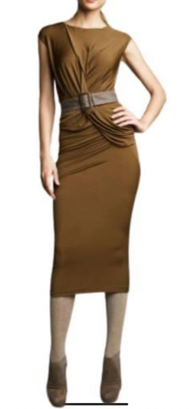  Ankle-Length Wrap Dress leather belt Size 8-10