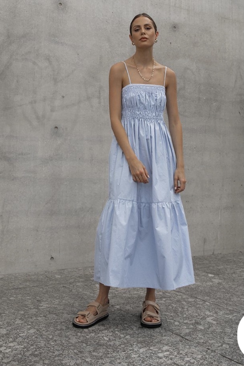 Dissh Cammie blue cotton Gathered dress Size 6 - AirRobe