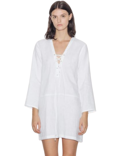 Matin White linen mini dress Size 8 - AirRobe