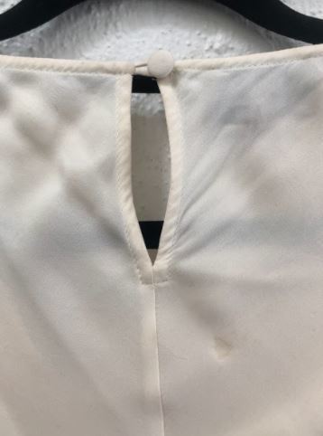 Silk White Tank Top with Gathered Detail Size 8-10