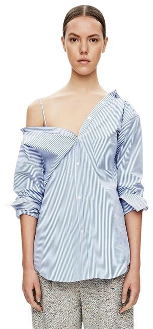 off shoulder button shirt