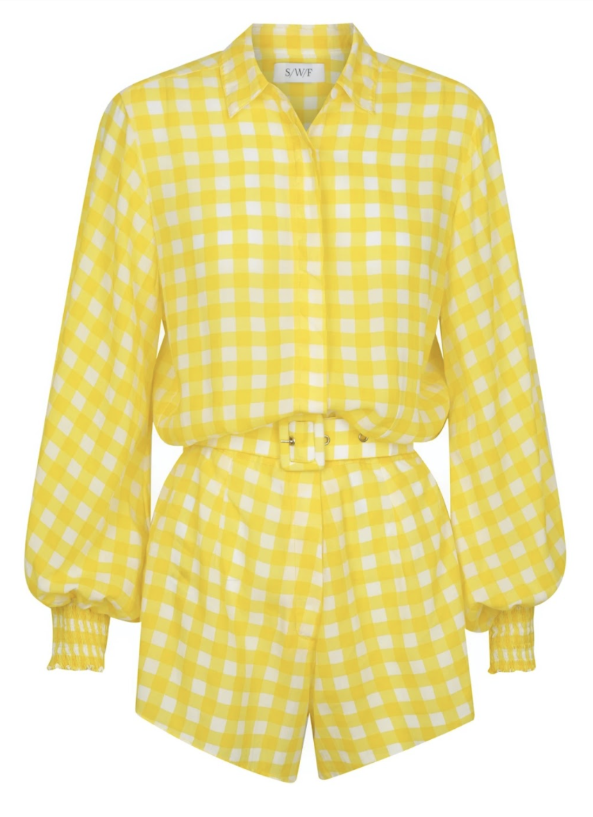 Yellow Checkered Playsuit BNWT Size 8