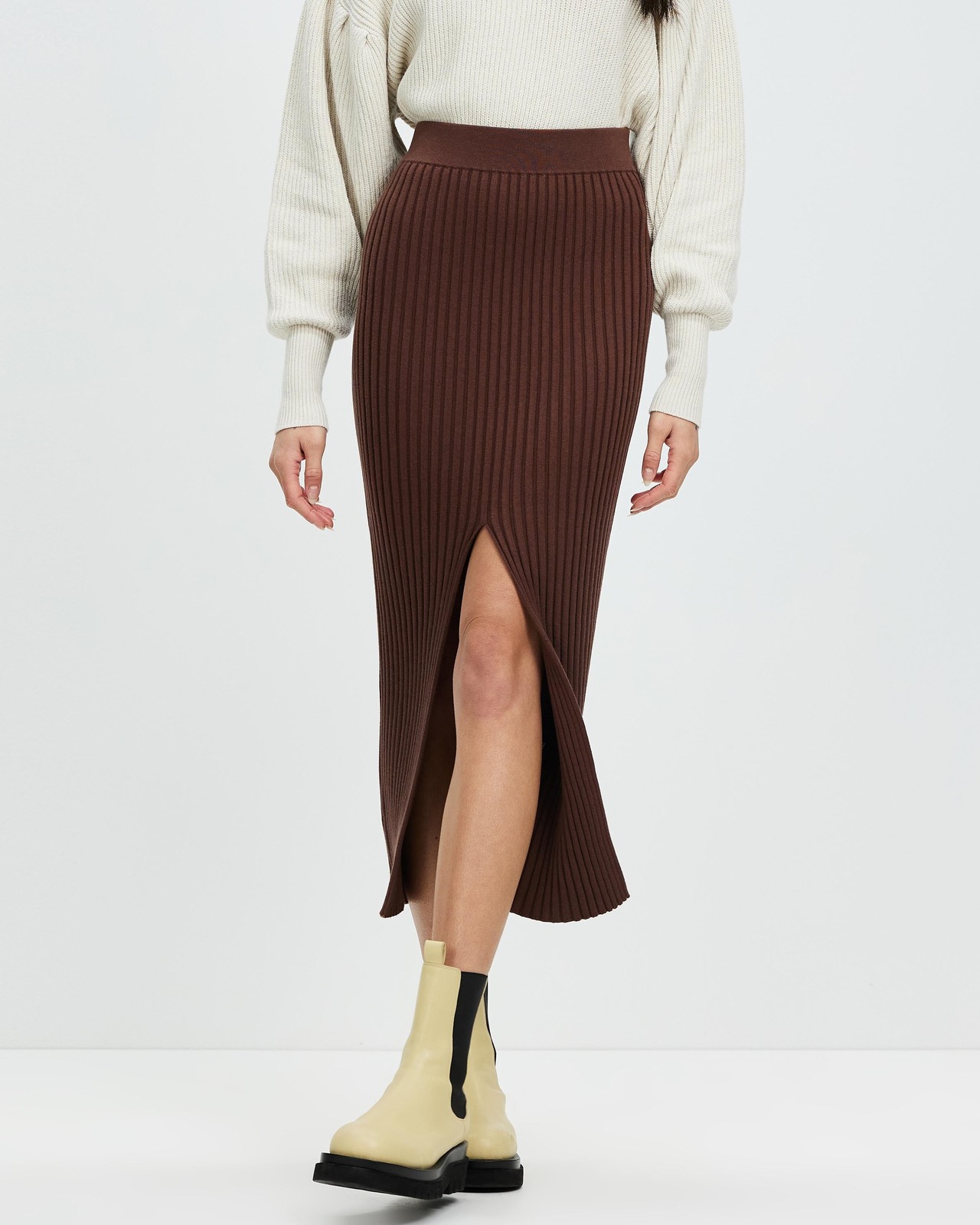 Organic Cotton Blend Ribbed Skirt