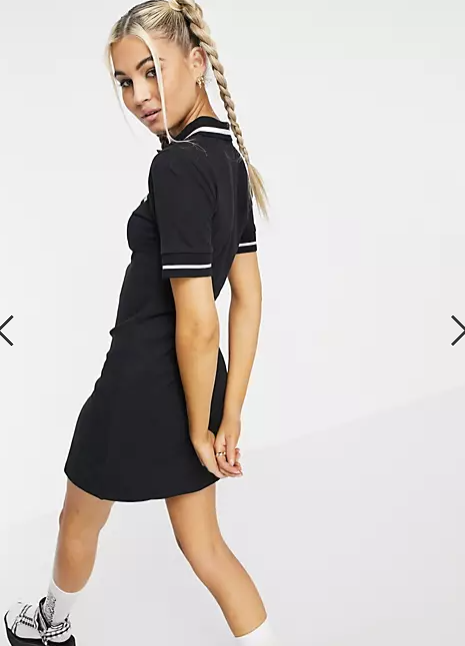 COLLUSION polo mini dress in black