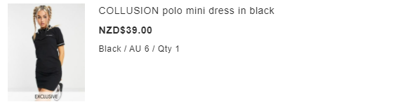 COLLUSION polo mini dress in black