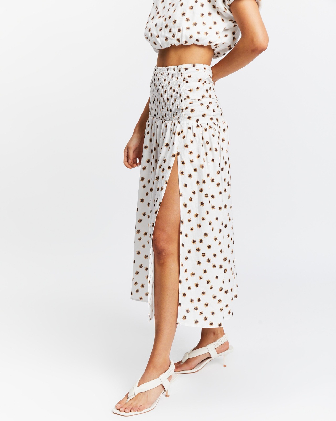 Ruched Linen Midi Skirt BNWT Size 8