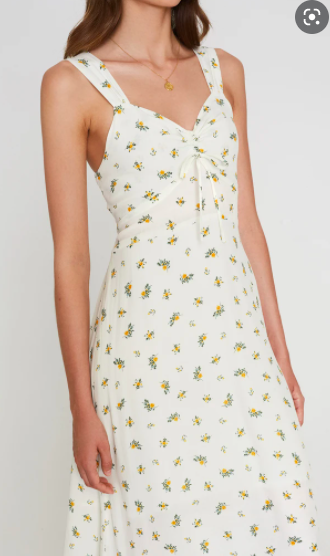 knee length dresses for ladies Marais Midi Dress Cecile Floral Garnet