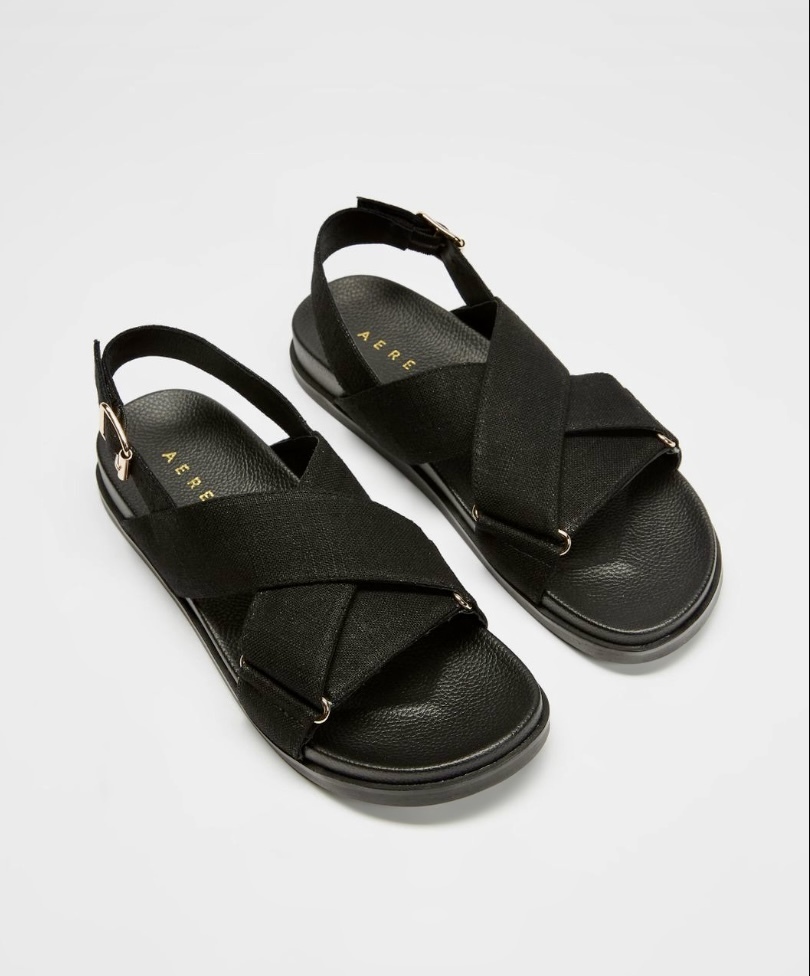 Linen Crossover Sandal Size 10