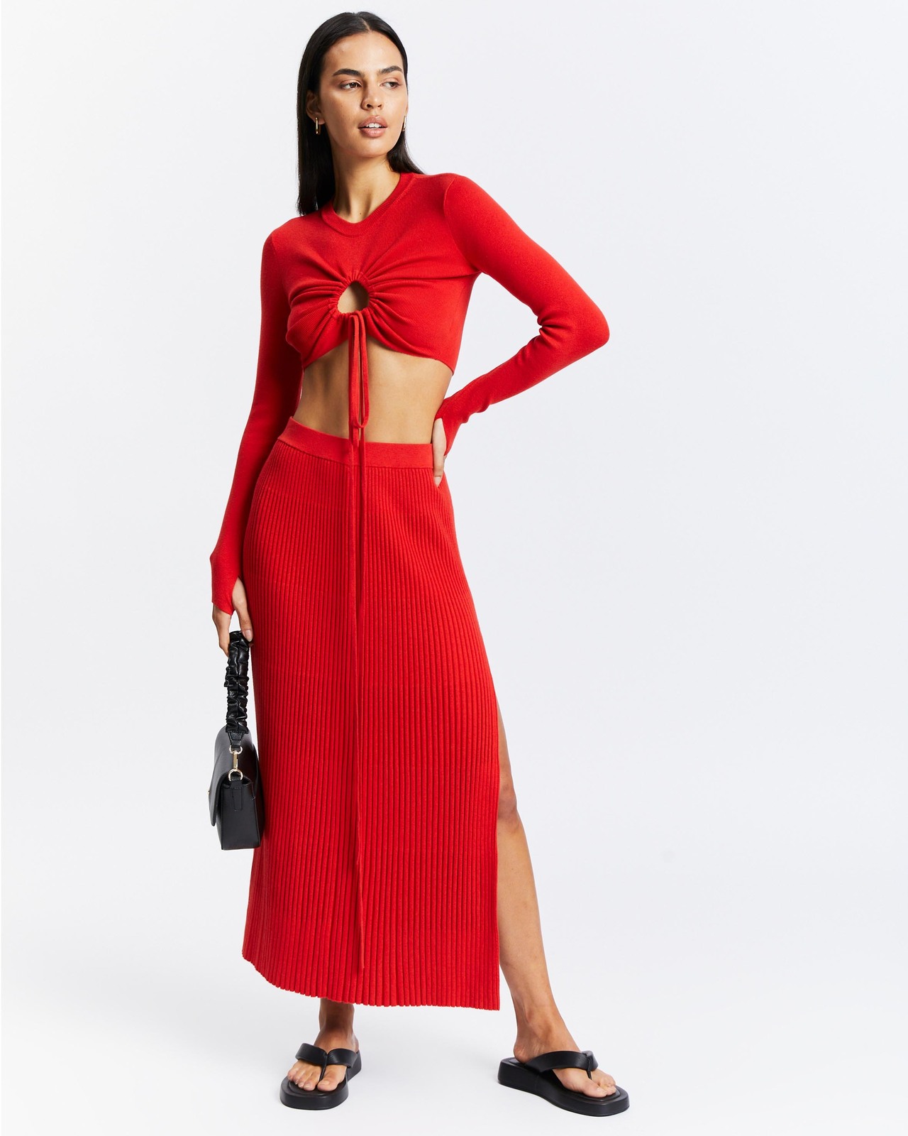Organic Cotton Pleat Knit Skirt