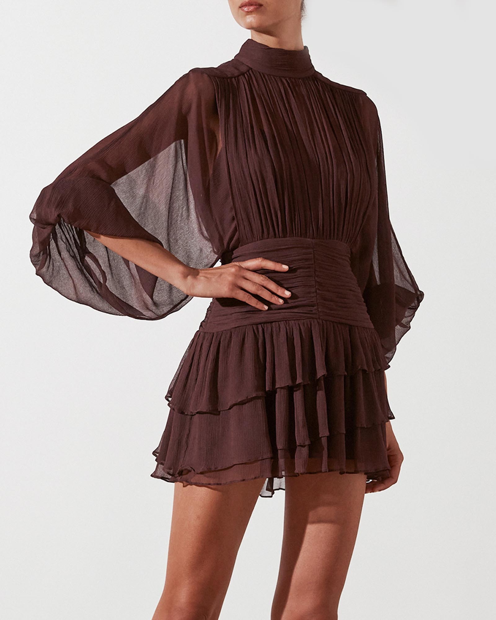 shona joy victoria long sleeve ruched mini dress Shona Joy Victoria Long Sleeve Ruched Mini Dress