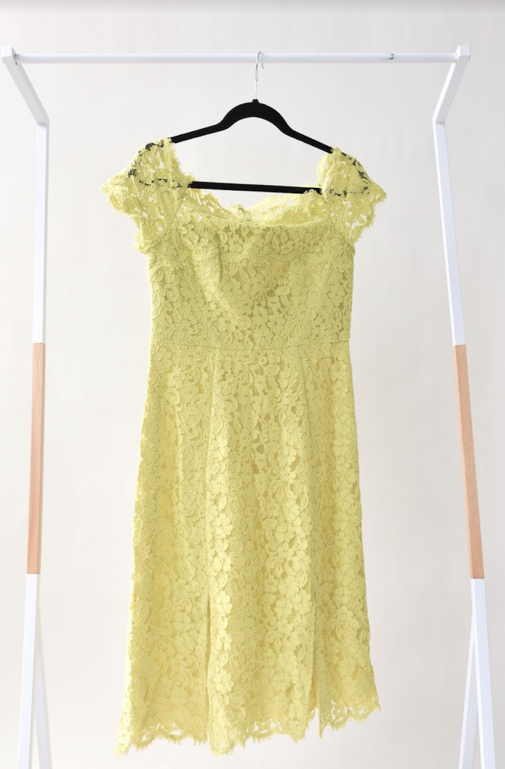 Yellow Lace Off Shoulder Dress BNWT Size 10