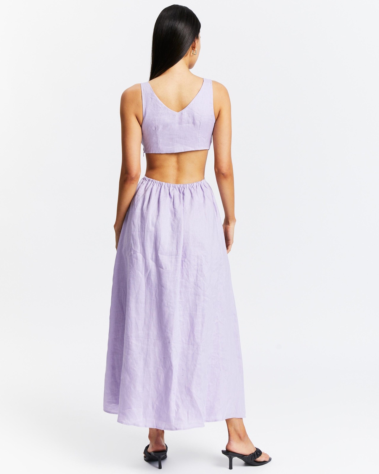 Linen Ruched Detail Dress