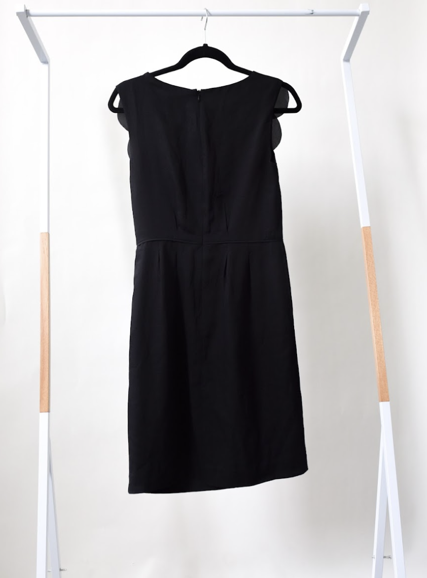 Black Chiffon Dress With Detailed Front Size 6