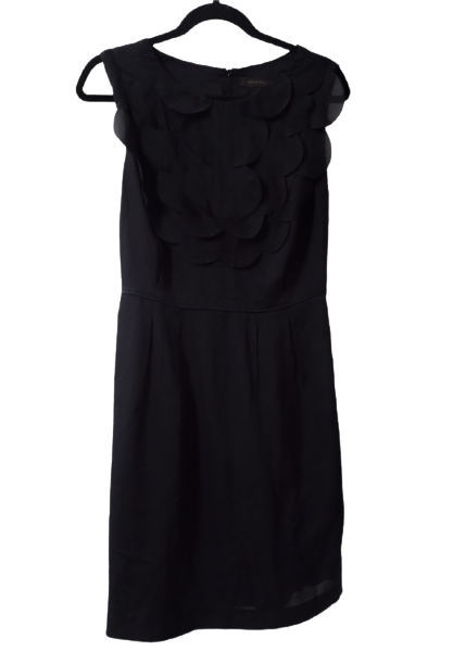 Black Chiffon Dress With Detailed Front Size 6