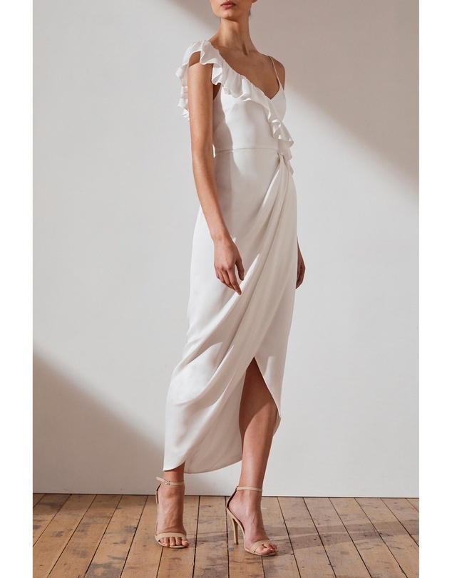 Asymmetrical Frill Dress White BNWT Size 8