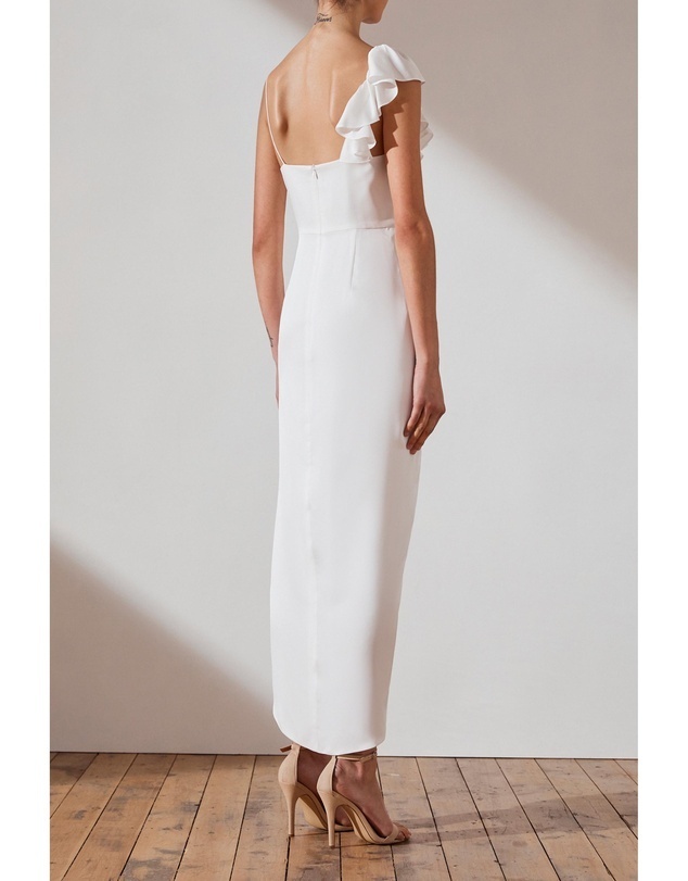Asymmetrical Frill Dress White BNWT Size 8
