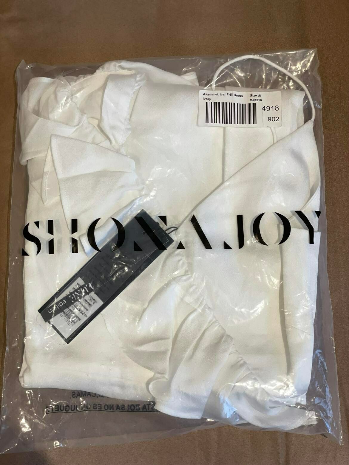 Asymmetrical Frill Dress White BNWT Size 8