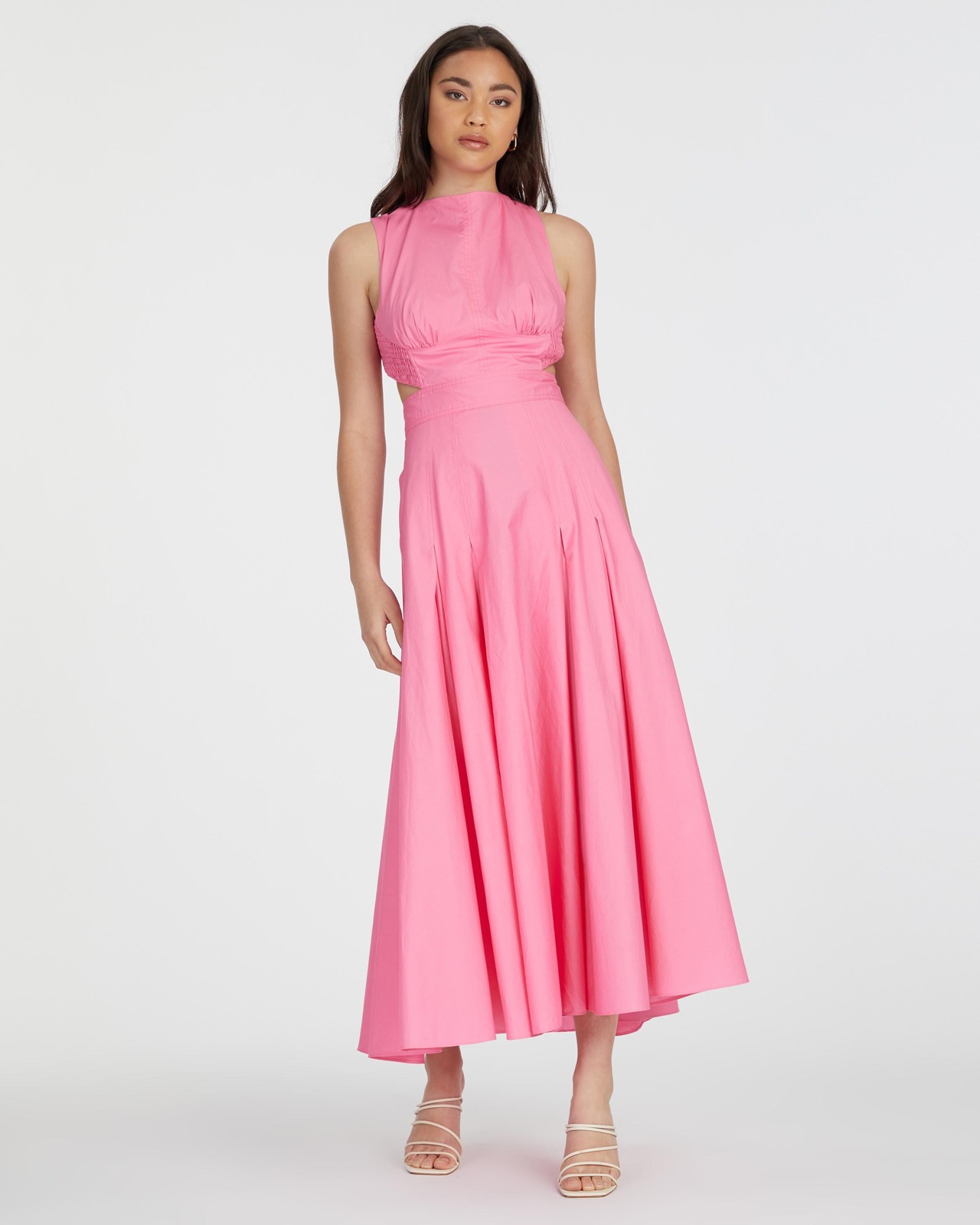 camilla and marc pink dress New in from Camilla and Marc  Eden wears our Claudia Mini Dress in Salmon   A mini style designed in a sweet pink hue, with a scooped neckline,  elasticated puffed sleeves